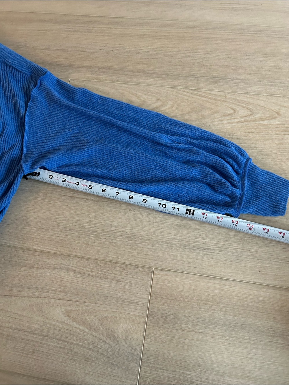 Free People We the Free Blue Long Sleeve Hacci Top - Picture 6 of 8